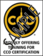 CCO Training Provider logo - Black and PMS124, vertical sample