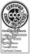 CCO Crane Inspector seal - vertical sample